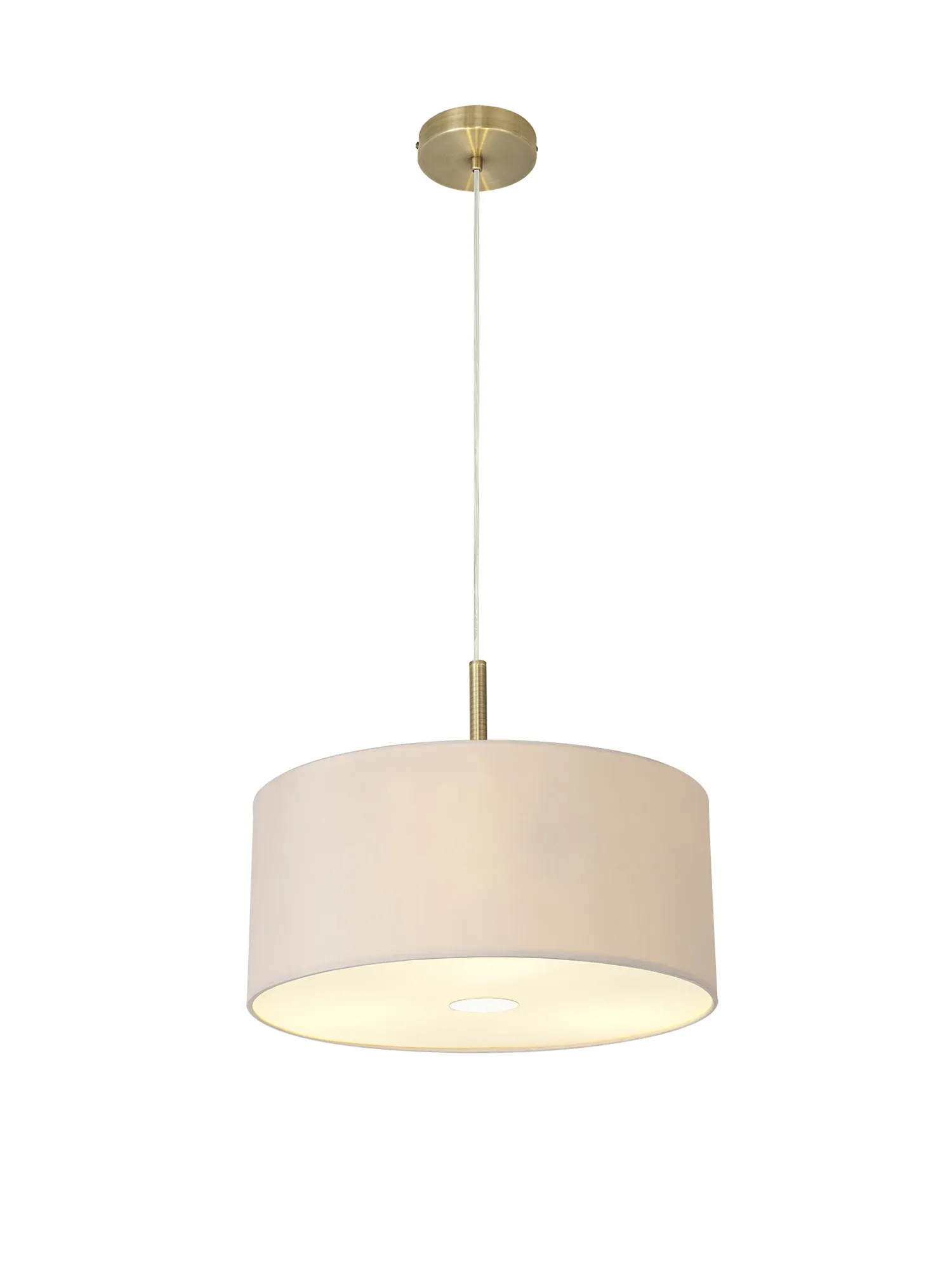 Baymont 40cm 3 Light Pendant Antique Brass, Nude Beige/Moonlight, Frosted Diffuser DK0390  Deco Baymont AB NU
